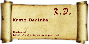 Kratz Darinka névjegykártya